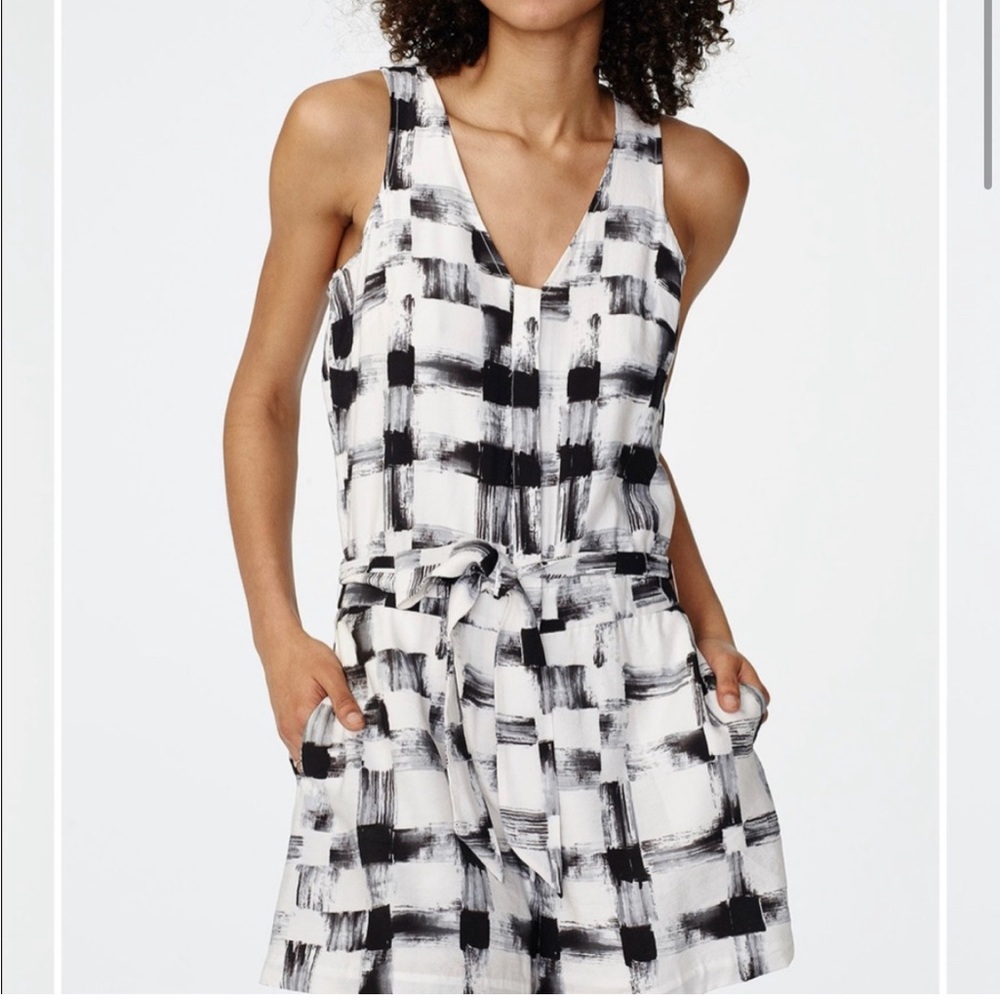 Armani Exchange Black and White Racerback Romper size 2